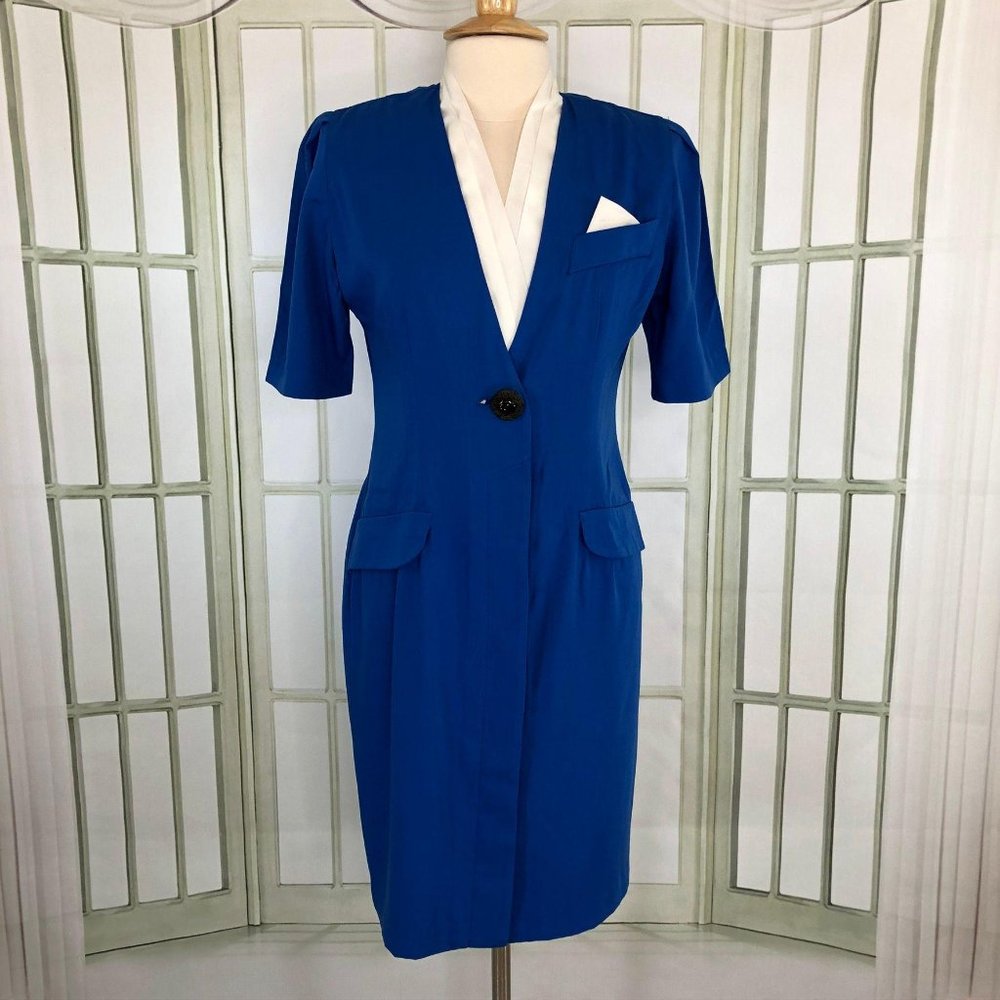 Sheri Martin Sheath Career Dress V Neck Size 12P
